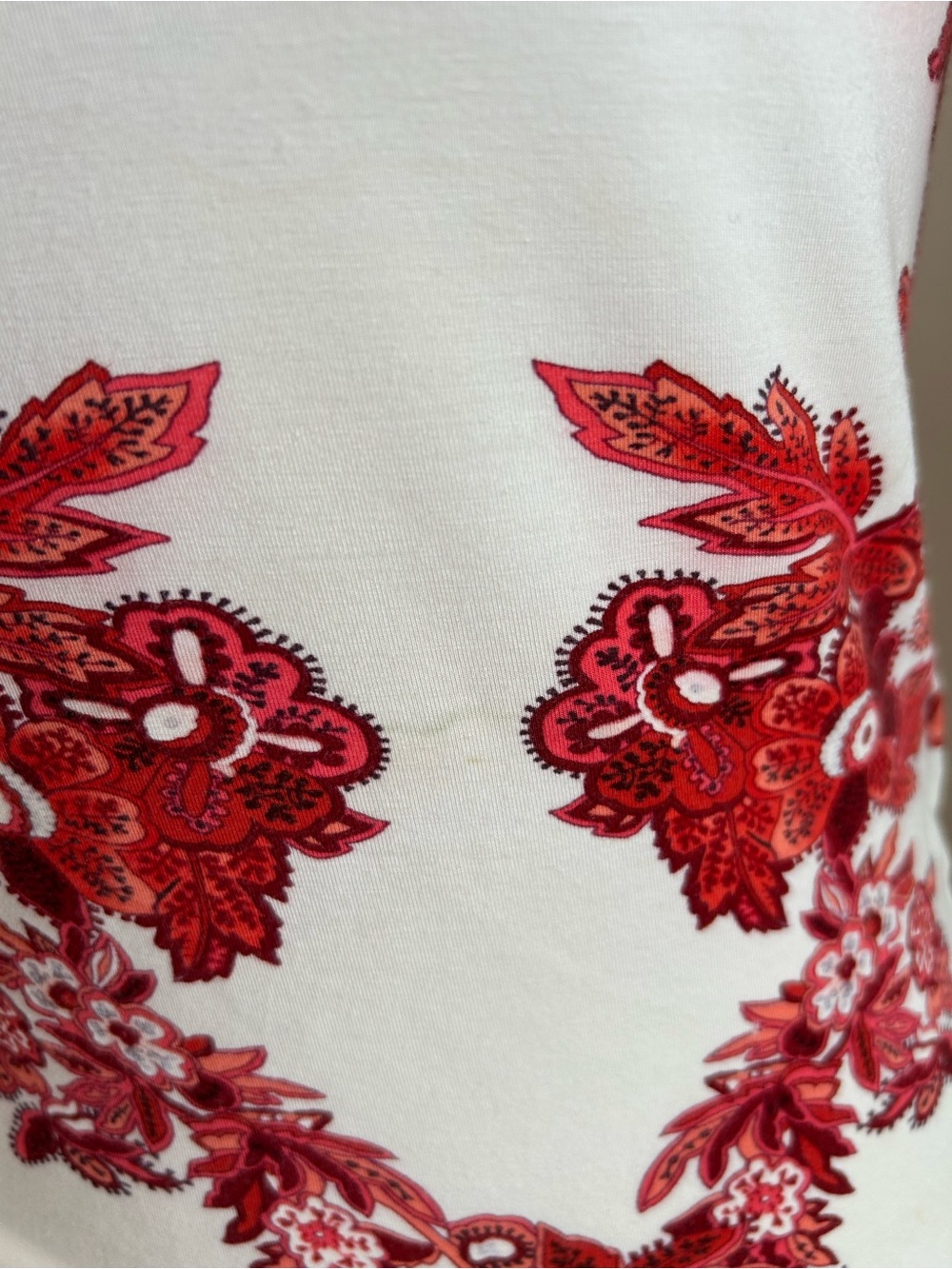 Vintage Roberto Cavalli Cream/White Off-Shoulder Top w/ Red Floral Size 42 or Md - Picture 5 of 13